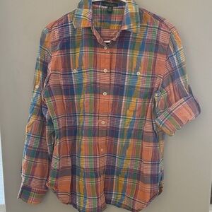 Lauren Ralph Lauren Colorful Plaid Button Down Shirt